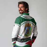 Algeria Long Sleeve Polo Shirt with National Flag and Coat of Arms Crest Design