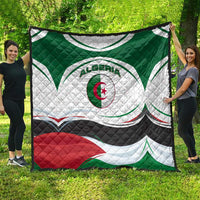 Algeria Quilt with National Flag and Coat of Arms Crest Design