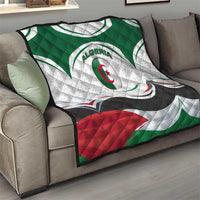 Algeria Quilt with National Flag and Coat of Arms Crest Design