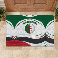 Algeria Rubber Doormat with National Flag and Coat of Arms Crest Design