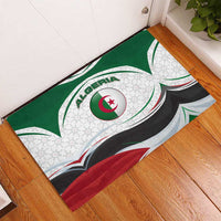 Algeria Rubber Doormat with National Flag and Coat of Arms Crest Design