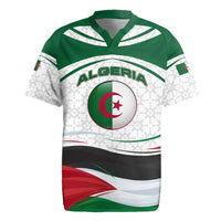 Algeria Rugby Jersey with National Flag and Coat of Arms Crest Design
