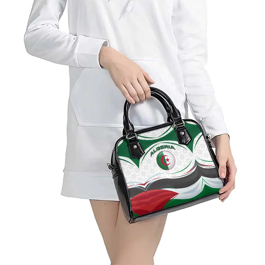 Algeria Shoulder Handbag with National Flag and Coat of Arms Crest Design