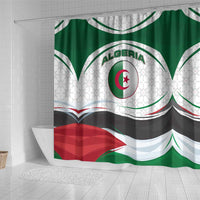 Algeria Shower Curtain with National Flag and Coat of Arms Crest Design