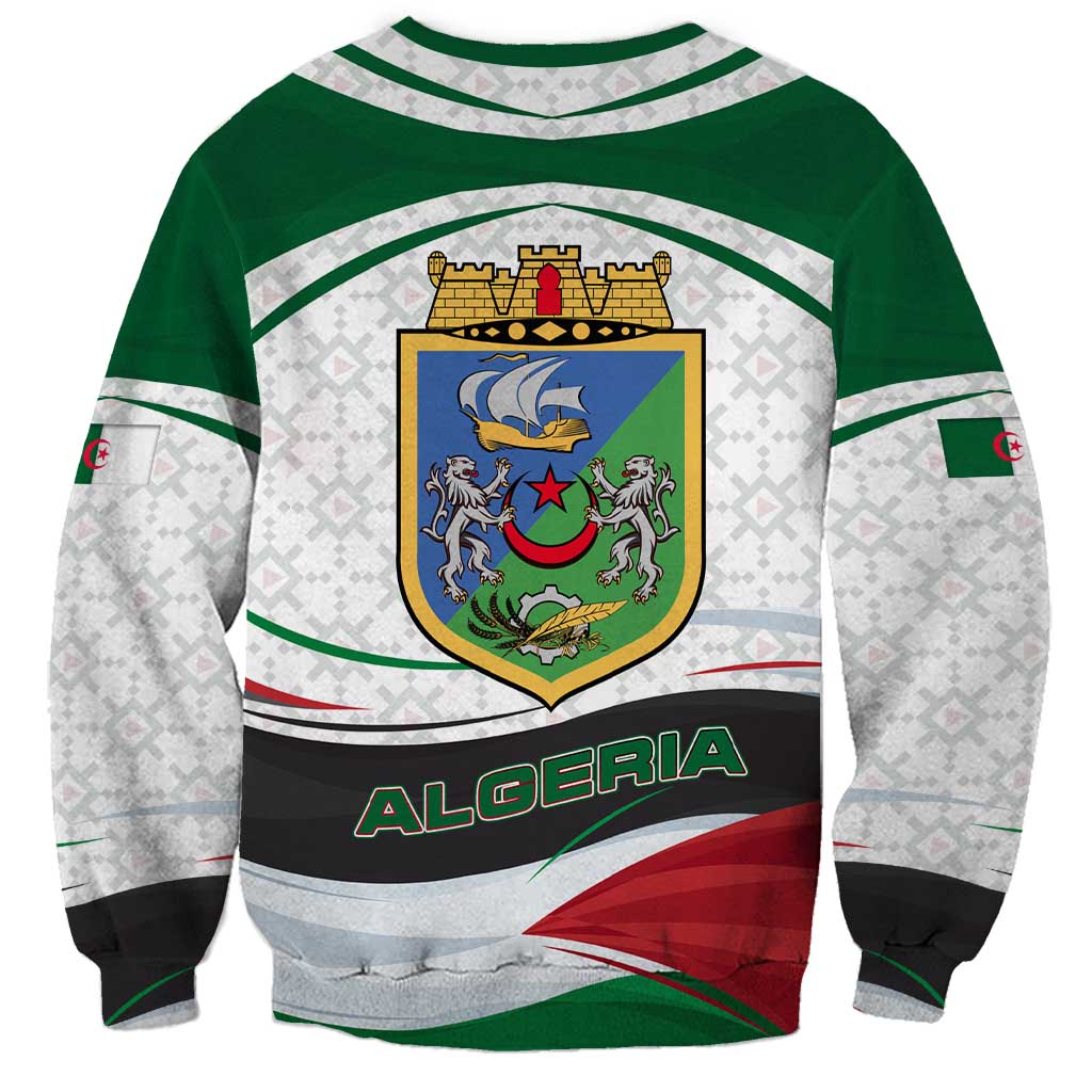 Algeria Sweatshirt with National Flag and Coat of Arms Crest Design