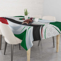 Algeria Tablecloth with National Flag and Coat of Arms Crest Design