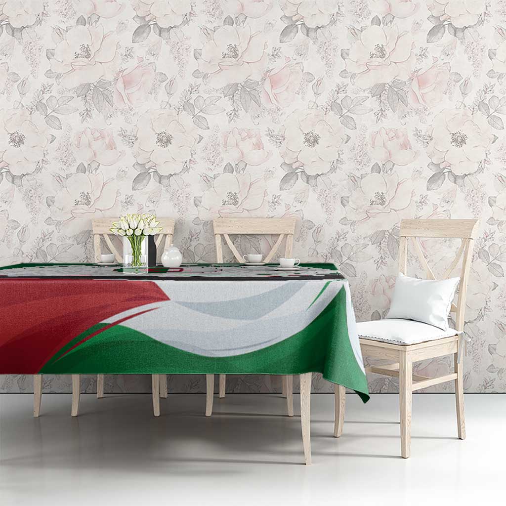 Algeria Tablecloth with National Flag and Coat of Arms Crest Design