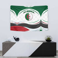 Algeria Tapestry with National Flag and Coat of Arms Crest Design
