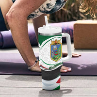 Algeria Tumbler With Handle with National Flag and Coat of Arms Crest Design