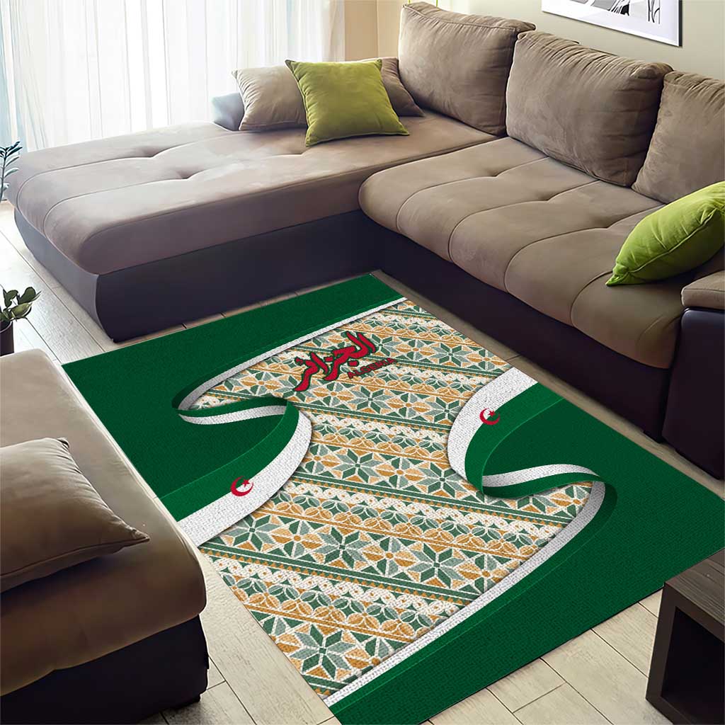 Algeria Area Rug with Arabic Calligraphy and Traditional Pattern Design