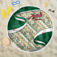 Algeria Beach Blanket with Arabic Calligraphy and Traditional Pattern Design