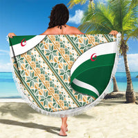 Algeria Beach Blanket with Arabic Calligraphy and Traditional Pattern Design