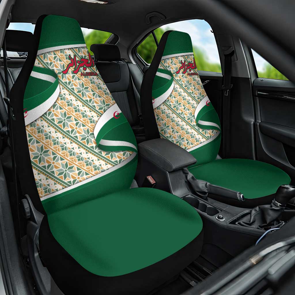 Algeria Car Seat Cover with Arabic Calligraphy and Traditional Pattern Design