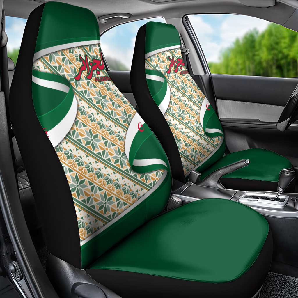 Algeria Car Seat Cover with Arabic Calligraphy and Traditional Pattern Design