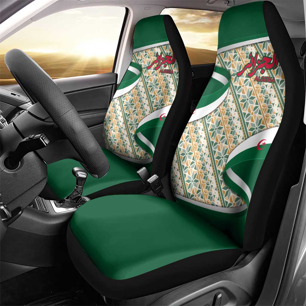 Algeria Car Seat Cover with Arabic Calligraphy and Traditional Pattern Design