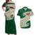 Algeria Couples Matching Off Shoulder Maxi Dress and Hawaiian Shirt with Arabic Calligraphy and Traditional Pattern Design