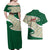 Algeria Couples Matching Off Shoulder Maxi Dress and Hawaiian Shirt with Arabic Calligraphy and Traditional Pattern Design
