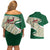Algeria Couples Matching Off Shoulder Short Dress and Hawaiian Shirt with Arabic Calligraphy and Traditional Pattern Design