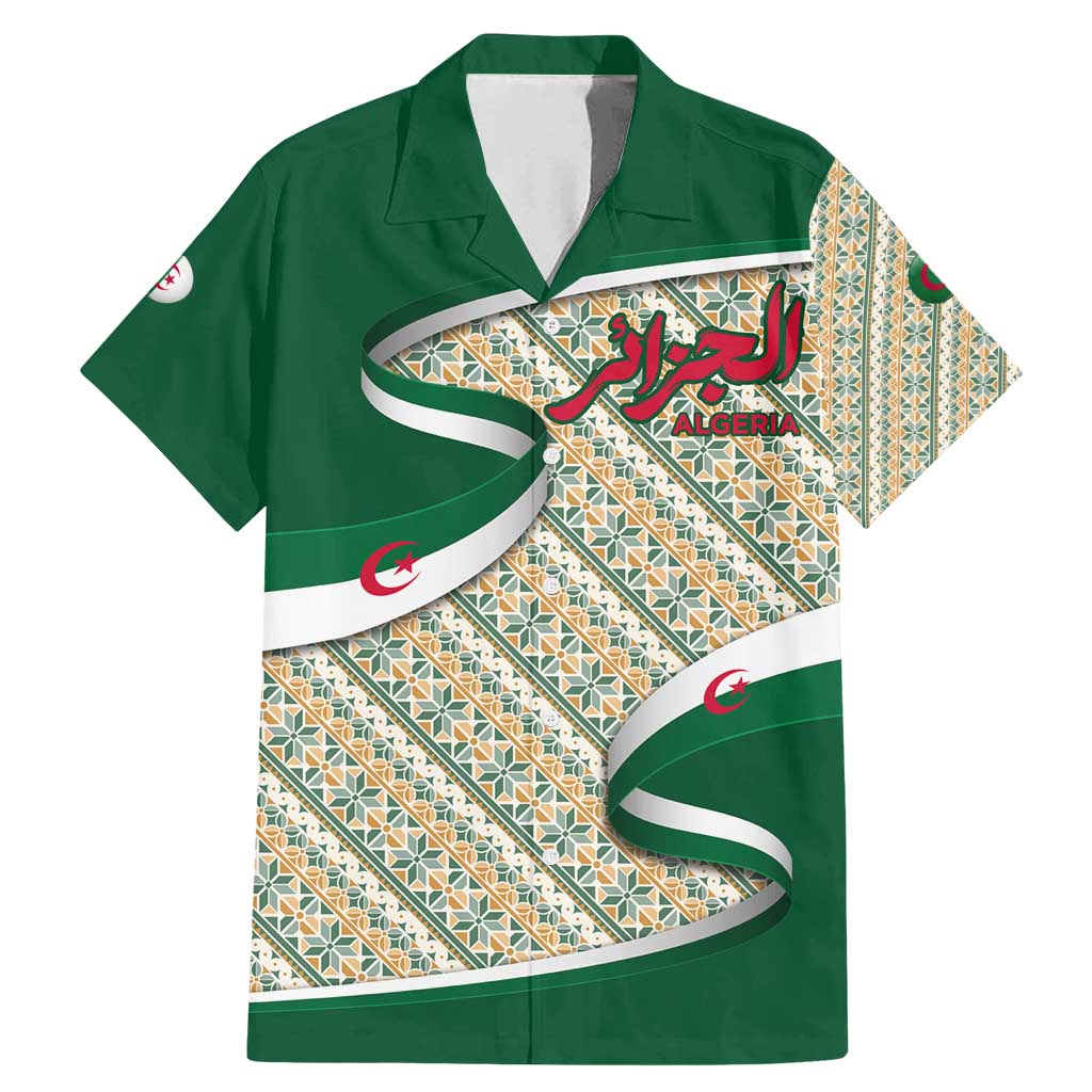 Algeria Family Matching Mermaid Dress and Hawaiian Shirt with Arabic Calligraphy and Traditional Pattern Design