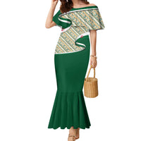 Algeria Family Matching Mermaid Dress and Hawaiian Shirt with Arabic Calligraphy and Traditional Pattern Design