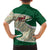 Algeria Family Matching Off Shoulder Maxi Dress and Hawaiian Shirt with Arabic Calligraphy and Traditional Pattern Design