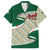 Algeria Family Matching Off Shoulder Maxi Dress and Hawaiian Shirt with Arabic Calligraphy and Traditional Pattern Design