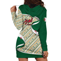 Algeria Hoodie Dress with Arabic Calligraphy and Traditional Pattern Design