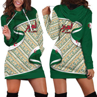 Algeria Hoodie Dress with Arabic Calligraphy and Traditional Pattern Design