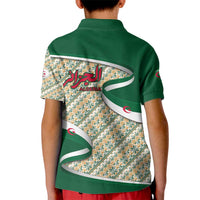 Algeria Kid Polo Shirt with Arabic Calligraphy and Traditional Pattern Design