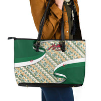 Algeria Leather Tote Bag with Arabic Calligraphy and Traditional Pattern Design