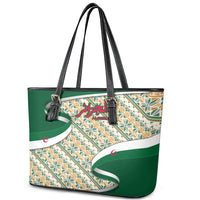 Algeria Leather Tote Bag with Arabic Calligraphy and Traditional Pattern Design