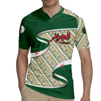 Algeria Rugby Jersey with Arabic Calligraphy and Traditional Pattern Design