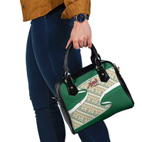 Algeria Shoulder Handbag with Arabic Calligraphy and Traditional Pattern Design