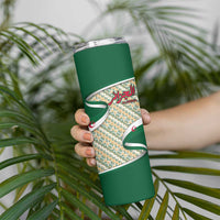 Algeria Skinny Tumbler with Arabic Calligraphy and Traditional Pattern Design