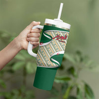 Algeria Tumbler With Handle with Arabic Calligraphy and Traditional Pattern Design