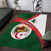 Algeria Area Rug with National Emblem and Map Design