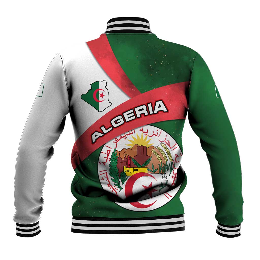 Algeria Baseball Jacket with National Emblem and Map Design