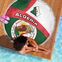 Algeria Beach Blanket with National Emblem and Map Design