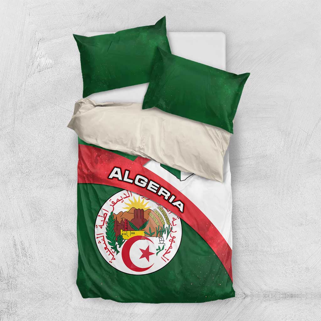 Algeria Bedding Set with National Emblem and Map Design