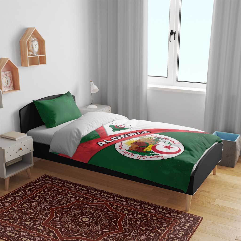 Algeria Bedding Set with National Emblem and Map Design