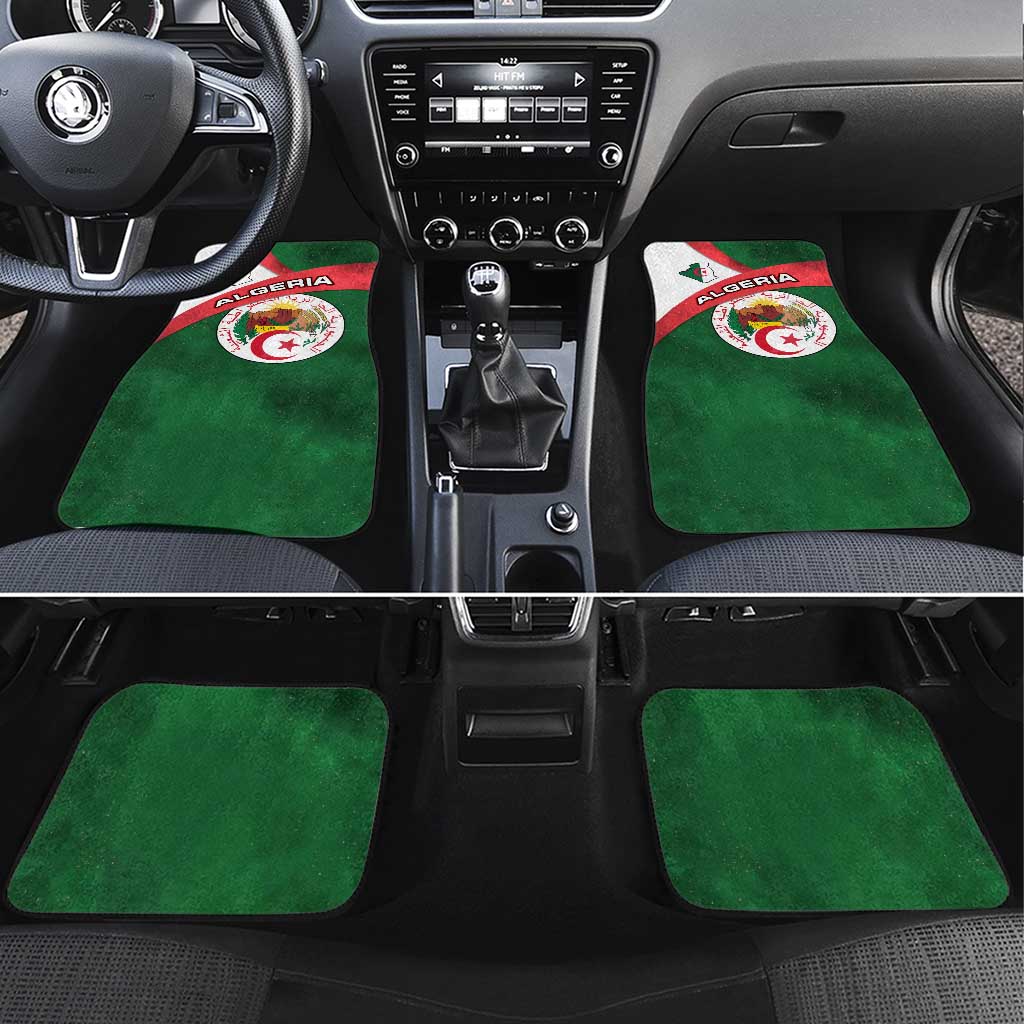 Algeria Car Mats with National Emblem and Map Design