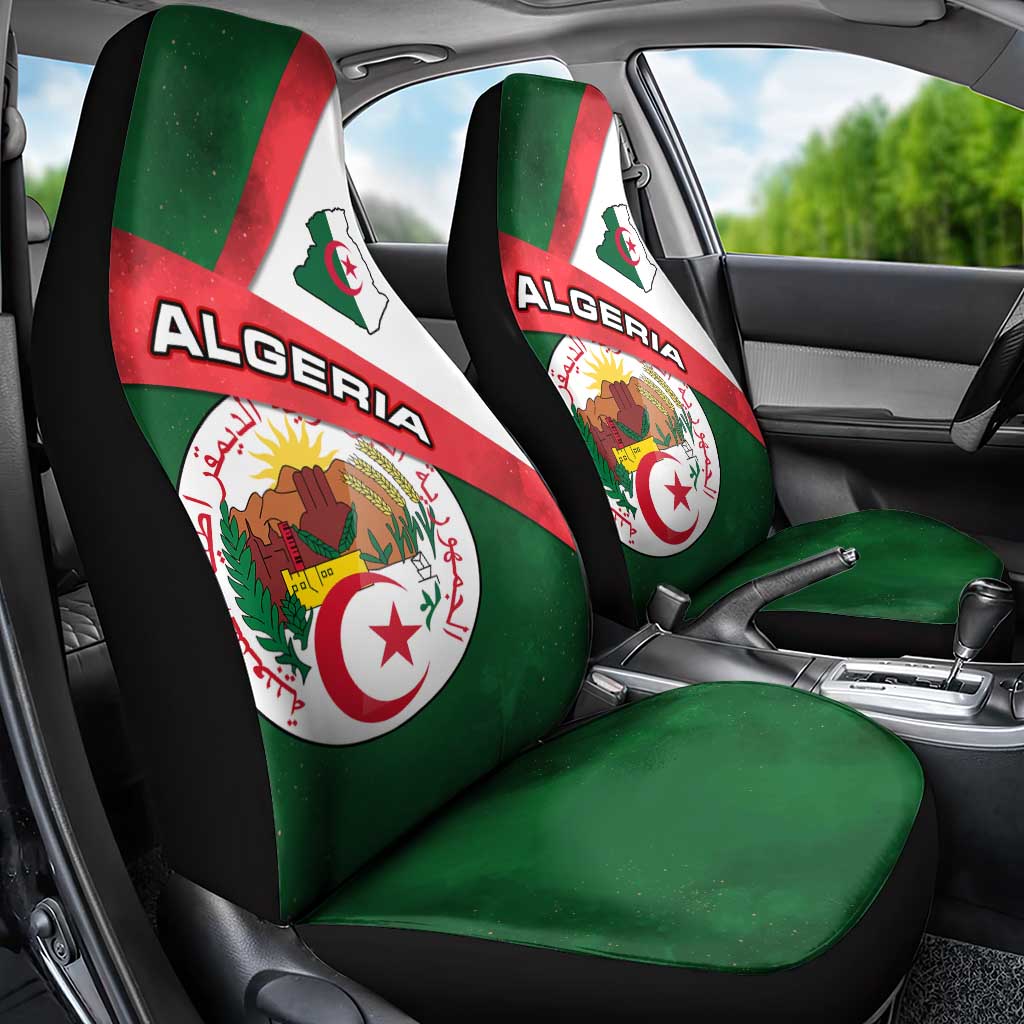 Algeria Car Seat Cover with National Emblem and Map Design