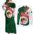 Algeria Couples Matching Off Shoulder Maxi Dress and Long Sleeve Button Shirt with National Emblem and Map Design