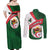 Algeria Couples Matching Off Shoulder Maxi Dress and Long Sleeve Button Shirt with National Emblem and Map Design