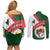 Algeria Couples Matching Off Shoulder Short Dress and Long Sleeve Button Shirt with National Emblem and Map Design