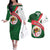 Algeria Couples Matching Off The Shoulder Long Sleeve Dress and Hawaiian Shirt with National Emblem and Map Design