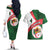 Algeria Couples Matching Off The Shoulder Long Sleeve Dress and Hawaiian Shirt with National Emblem and Map Design