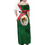 Algeria Family Matching Off Shoulder Maxi Dress and Hawaiian Shirt with National Emblem and Map Design