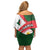 Algeria Family Matching Off Shoulder Short Dress and Hawaiian Shirt with National Emblem and Map Design