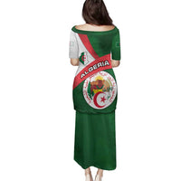 Algeria Family Matching Puletasi and Hawaiian Shirt with National Emblem and Map Design